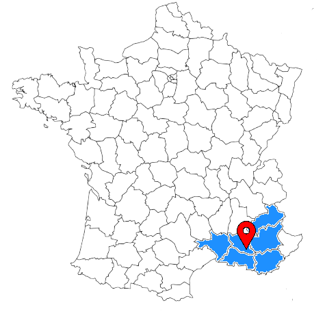 Carte des départements d'intervention APSI BTP : Vaucluse, Alpes-de-Haute-Provence, Hautes-Alpes, Bouches du Rhône, Gard, Var